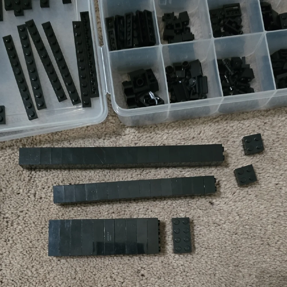 LEGO Bundle of Black Building Block Set with 2 Storage Containers